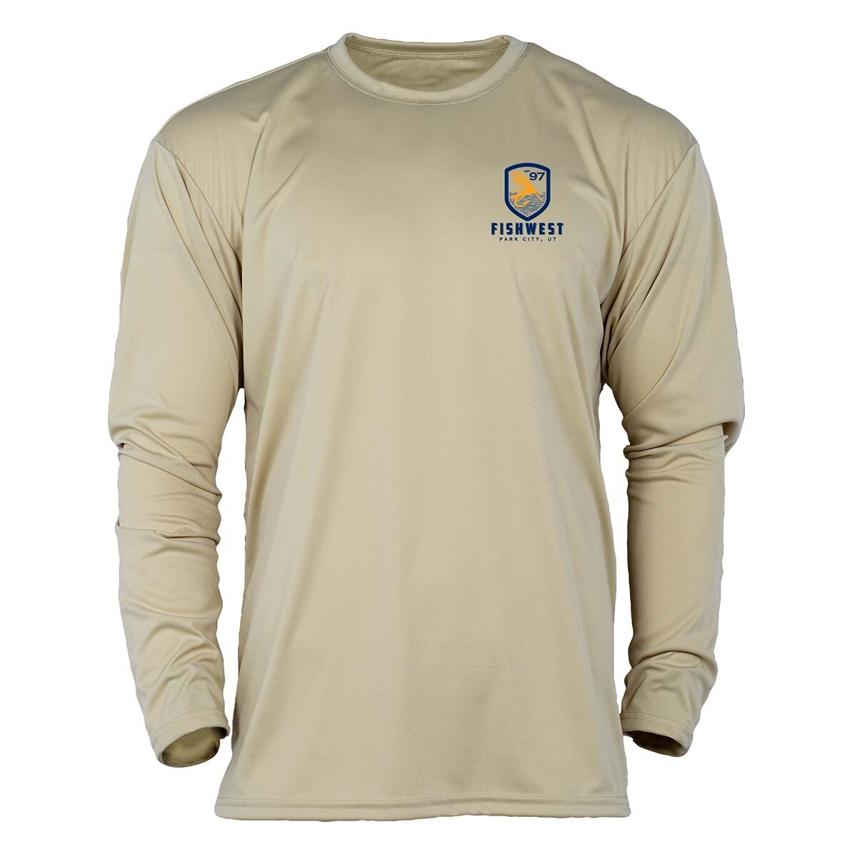 Fishwest Logo Performance Long Sleeve TShirt Men's in Sand